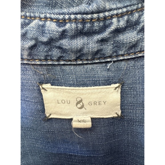 Lou & Grey Relaxed Denim Women's Long Shirt Size XS - Picture 3 of 8